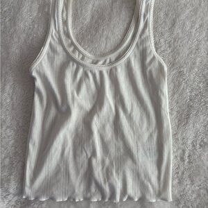 American Eagle Outfitters White Ribbed Tank Top